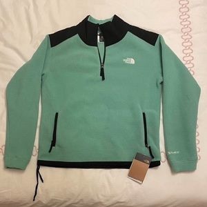 The North Face Mint Green/Charcoal Grey Denali Fleece